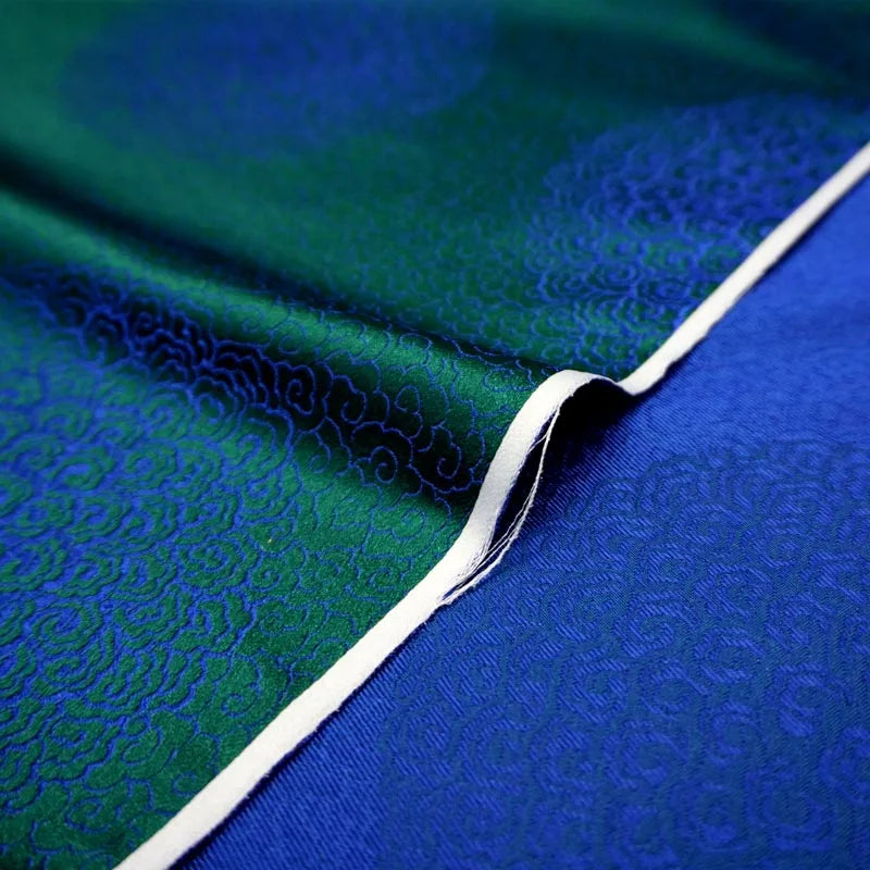 75cmx 100cm Metallic Jacquard Brocade Fabric, green wind pattern 3D jacquard yarn dyed fabric for Womens Coat Dress Skirt