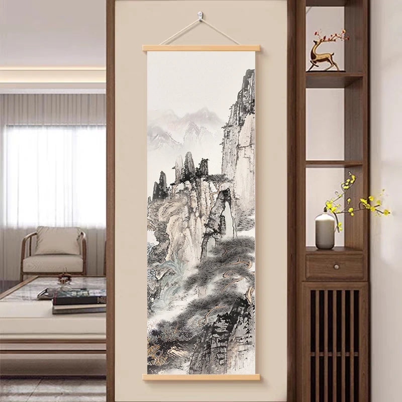 Chinese living room painting, poster wall art wall decoration, art decoration canvas, making money through flowing water