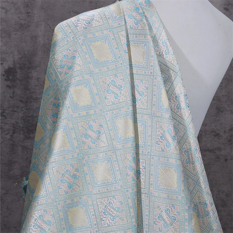 Chinese Style Jacquard Brocade Silk Satin Fabric for Ancient Costume Horse Face Skirt Tang Suit Han Suit DIY Sewing Cushion