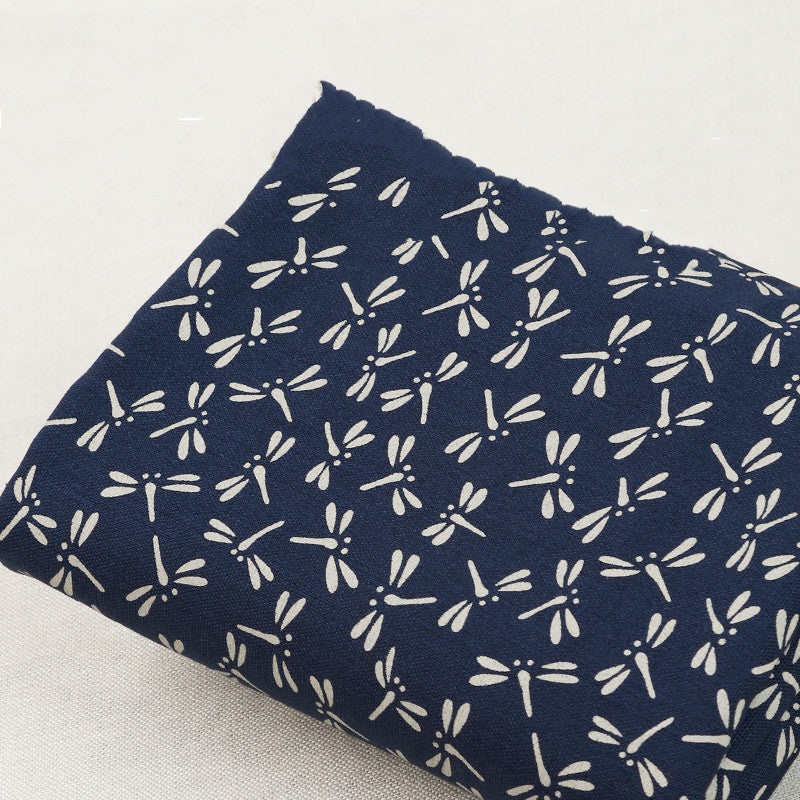 Chinese Dark Blue Cotton Linen Fabric