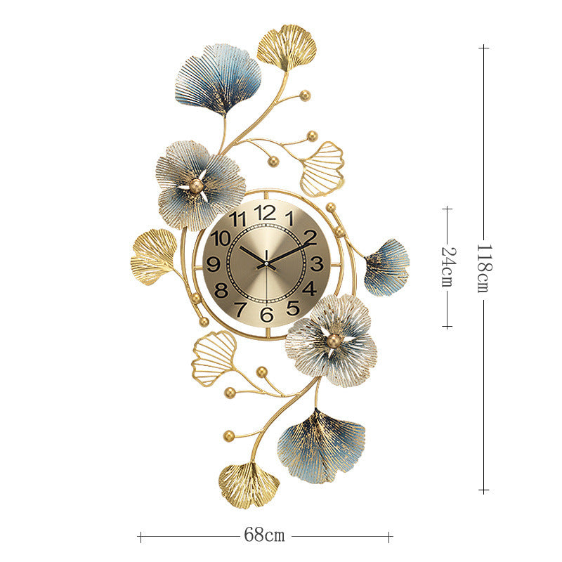 Chinese Ginkgo Leaf Handmade Wall Clock