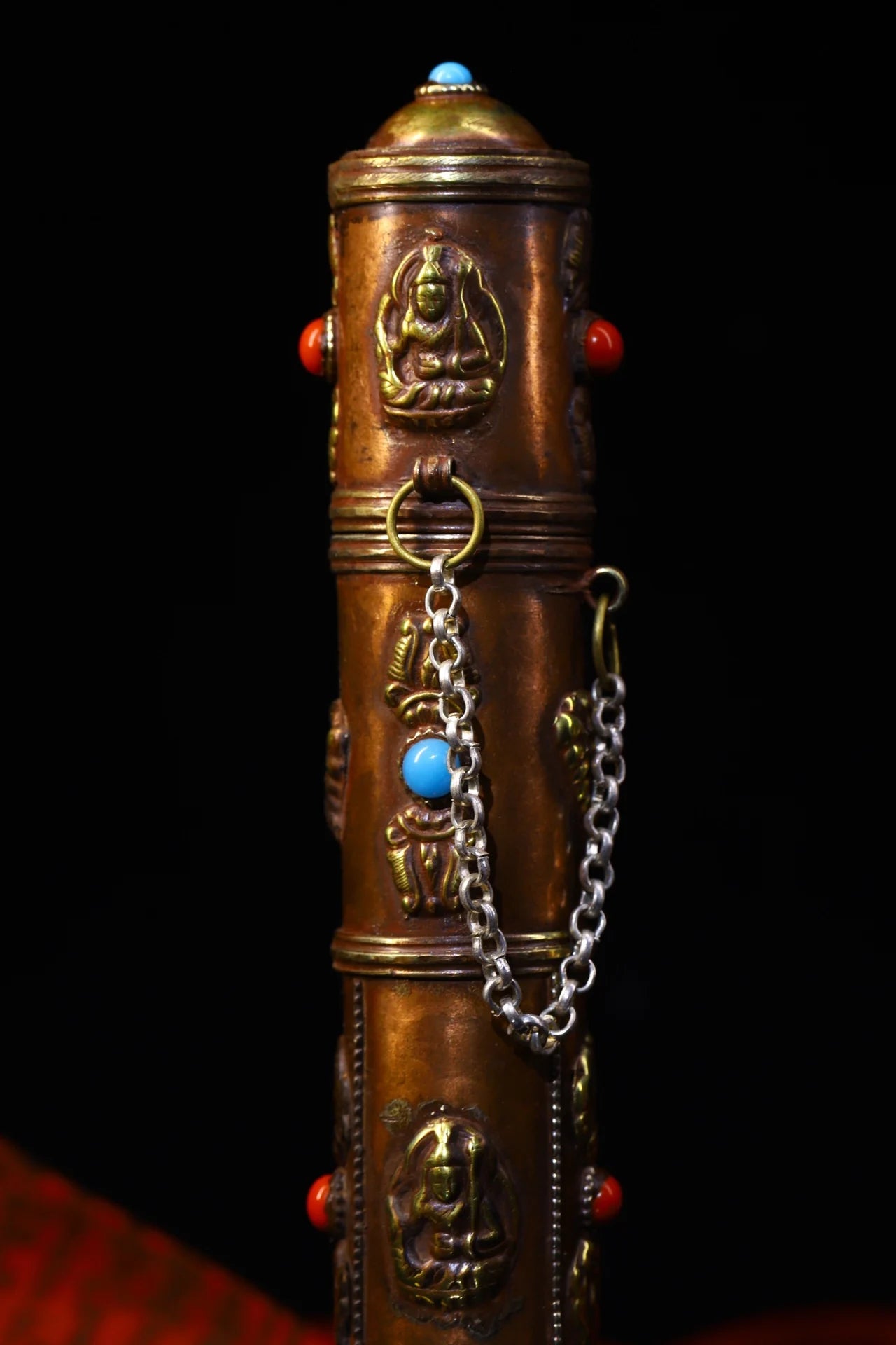 9" Tibetan Bronze Filigree Incense Tube Box & Fork – Asian Home Decor