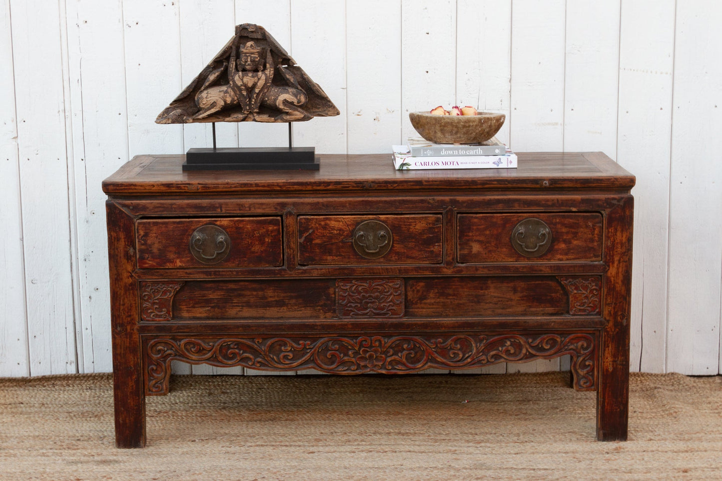 Antique Century Qing Dynasty Carved Console