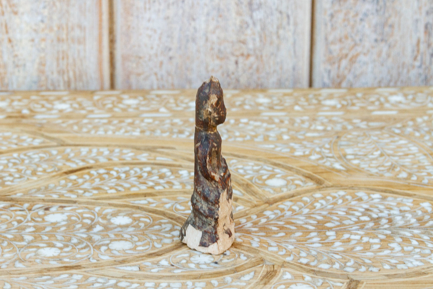 19th Century Antique Small Burmese Clay Buddha