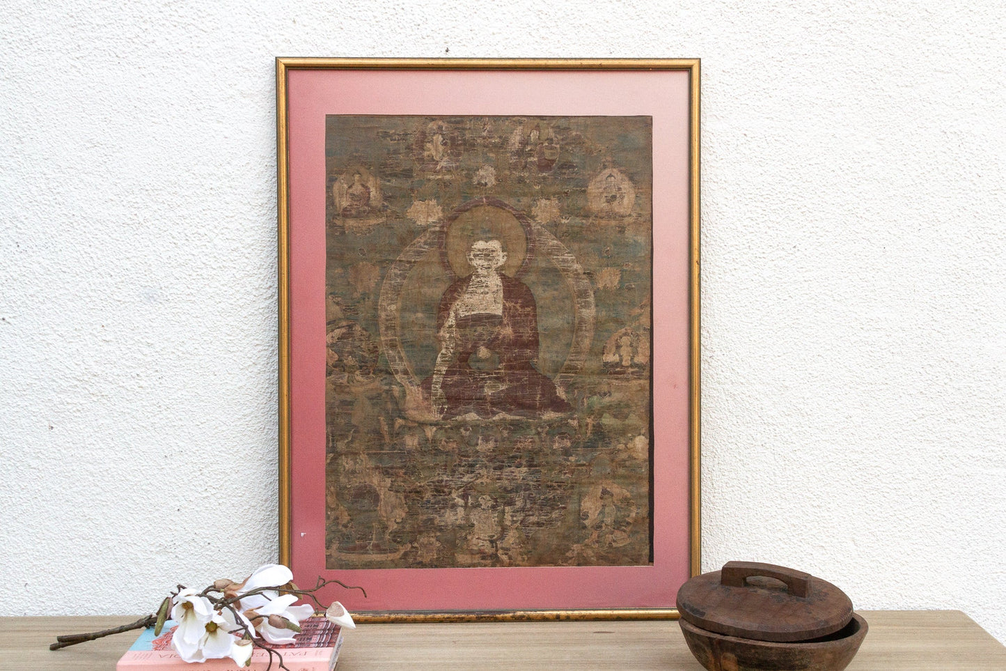 Antique Tibetan ThangKa of Serene Buddha Painting