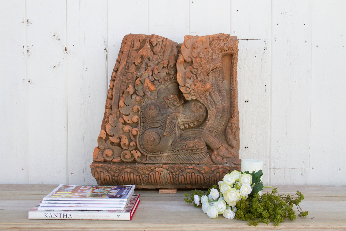 Exceptional Antique Carved Thai Dragon Temple Carving