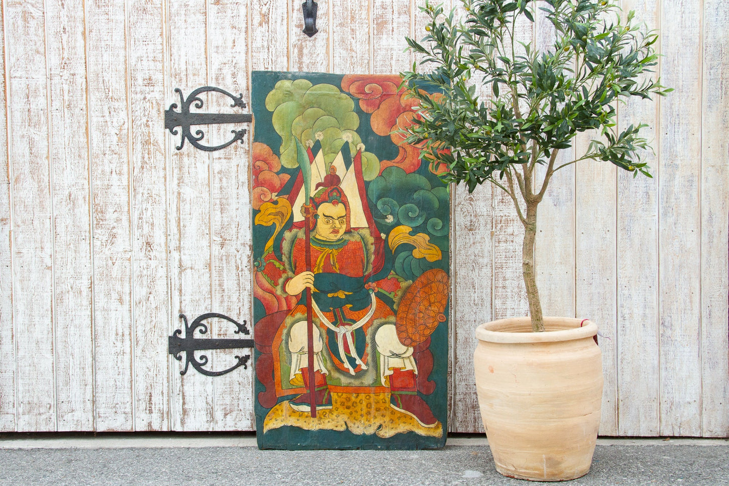 Colorful Antique Tibetan "Khan" Door Panel
