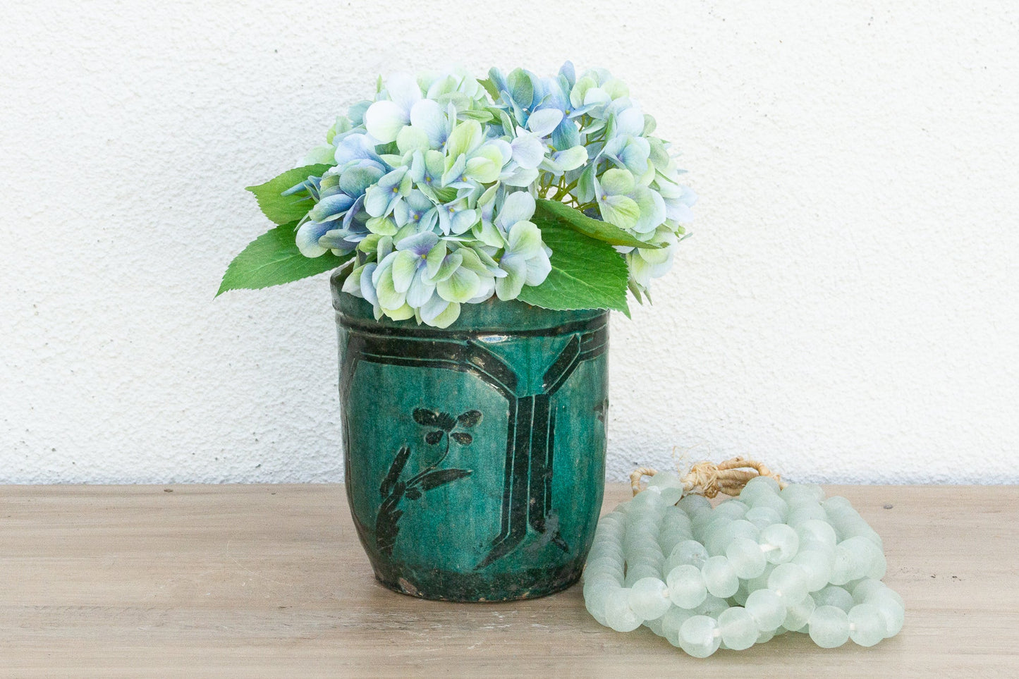 Vintage Forest Echo Glaze Asian Vase