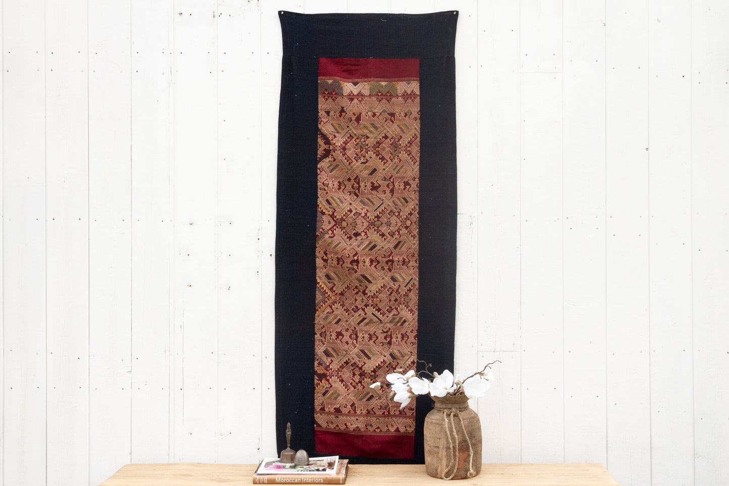 Finely Embroidered Silk Runner From Laos