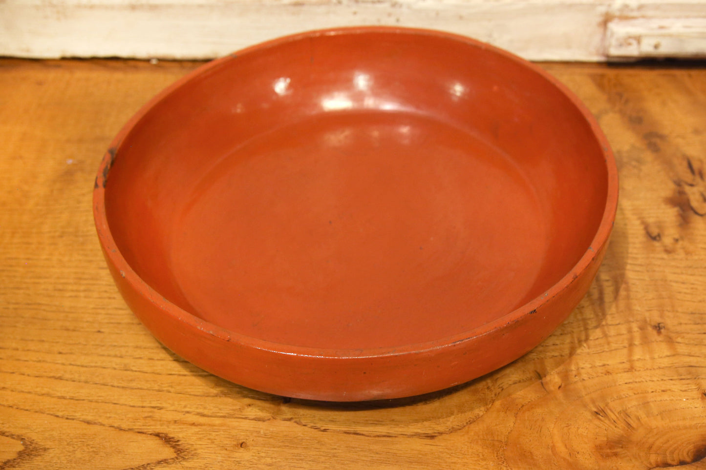Antique Tibetan Temple Offering Fruit Platter, Hand-Carved Wood