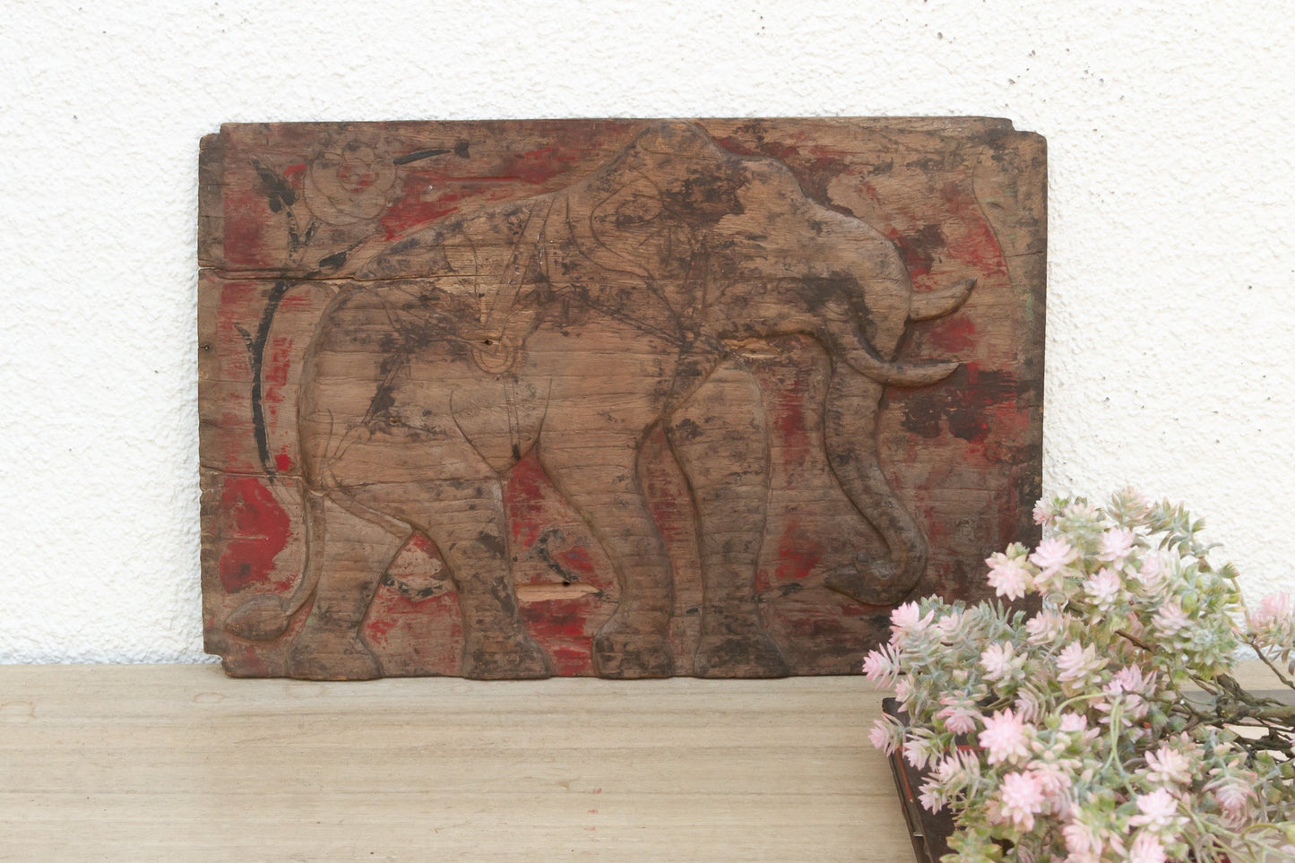 Red & Black Painted Thai Elephant