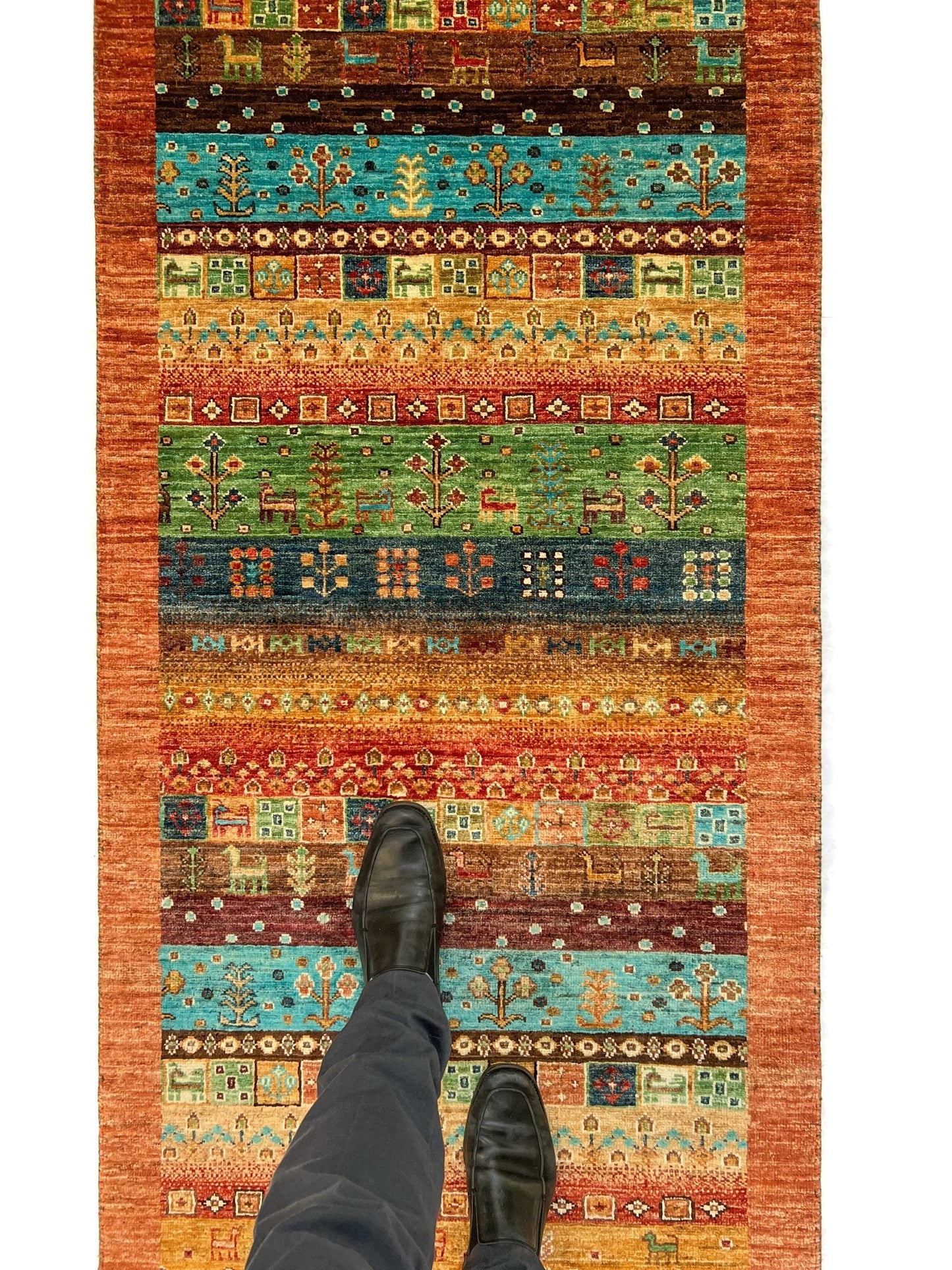 Modern Afghan Gabbeh Rug (10' Runner)