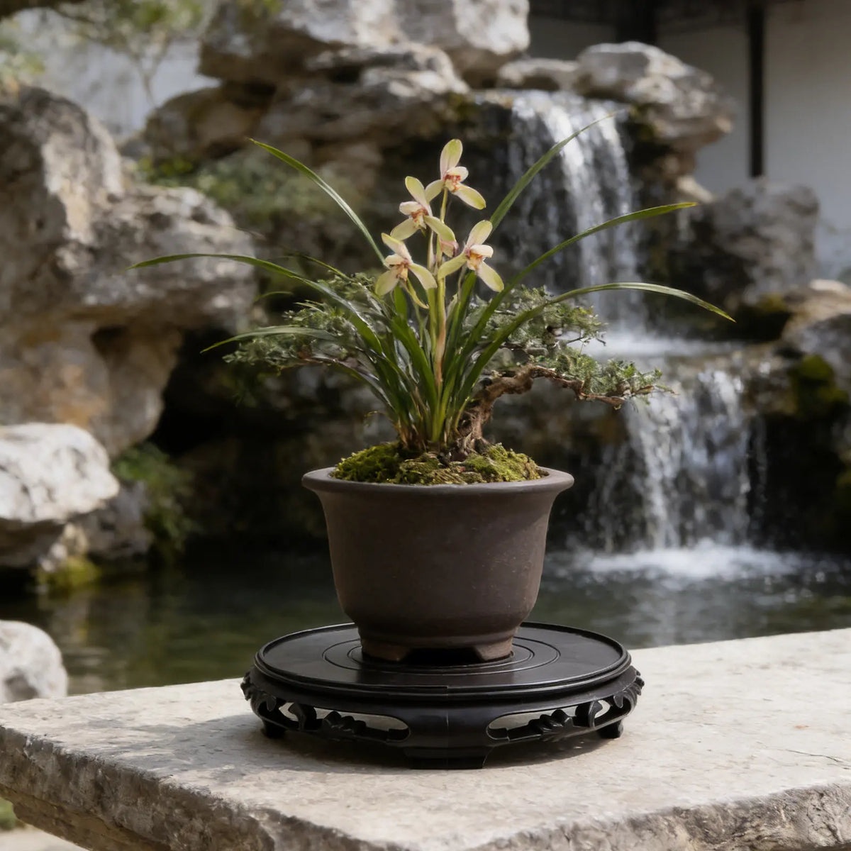 12" Oriental Circular Plant & Fishbowl Stand – Vintage-Style Pedestal Base for Vases & Pots