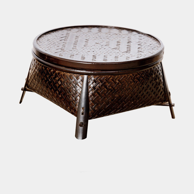 Vintage Style Bamboo Storage Basket Tea Tray