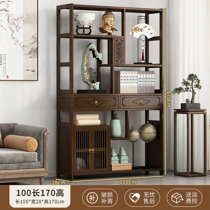 YFY New Chinese Bogu Rack Tea Room High-end Decoration Tea Display Cabinet Office Shelf Living Room Partition Ornament