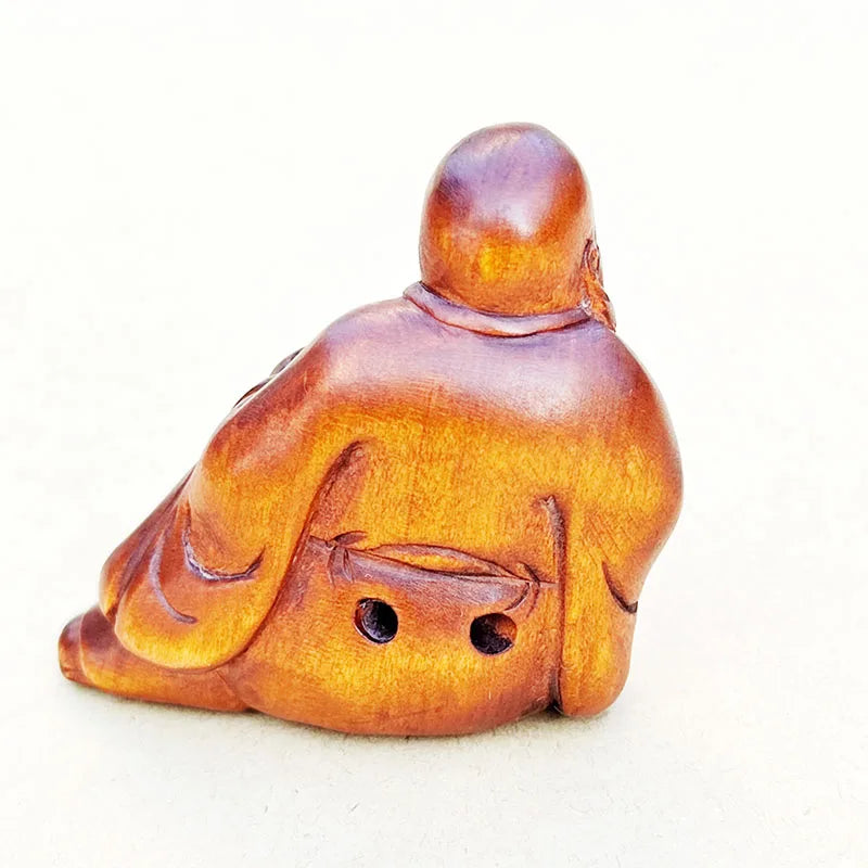 2" Buchsbaum Gott der Langlebigkeit Netsuke – Japanische Miniatur