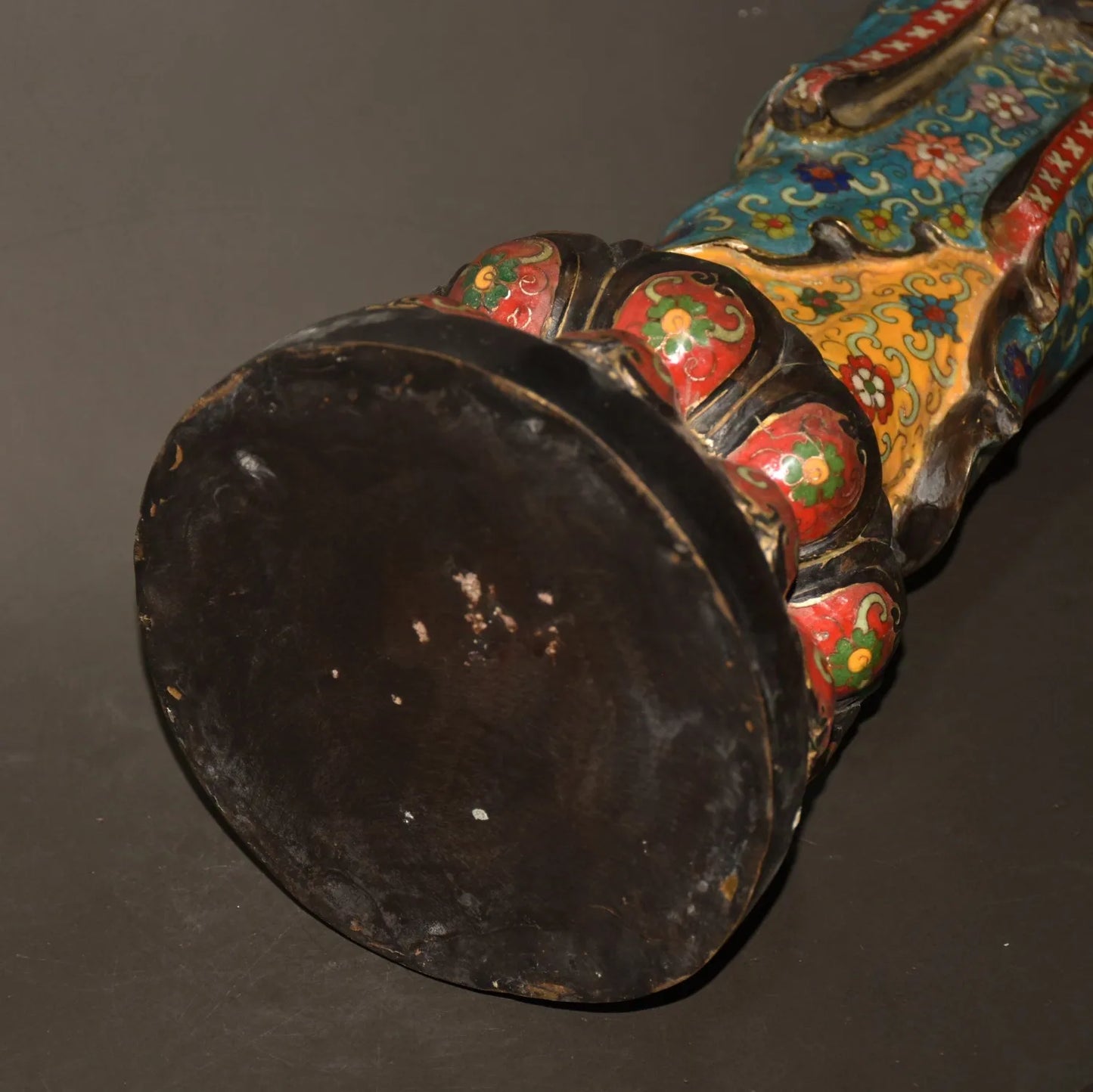 18" Tibetan Temple Collection Bronze Cloisonné Enamel Amitabha & Ksitigarbha Bodhisattva