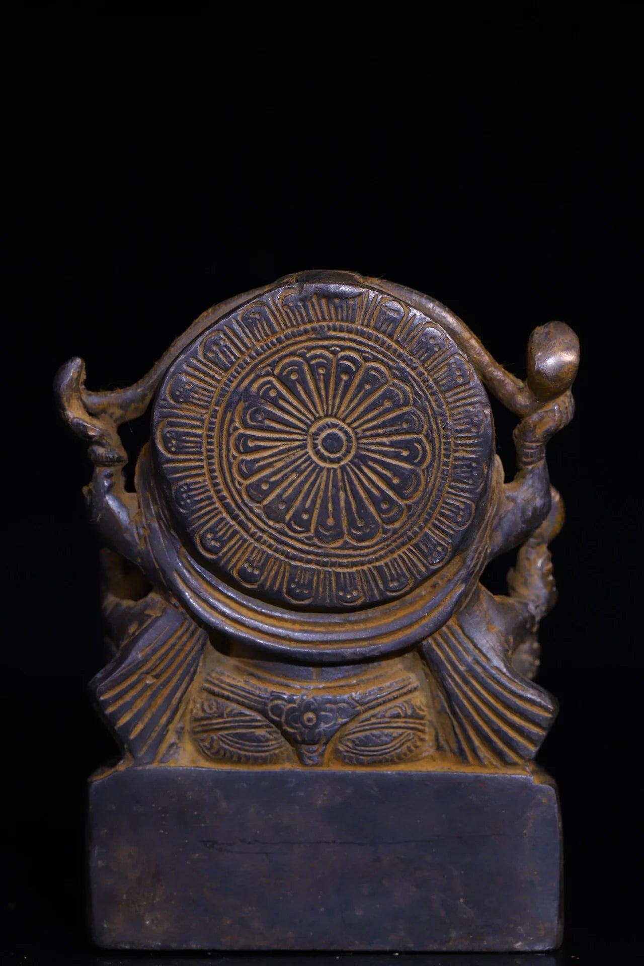 15 cm Bronze Cinnabar Fünfköpfige Ganesha – Tempel-Wohlstands-Gottheit