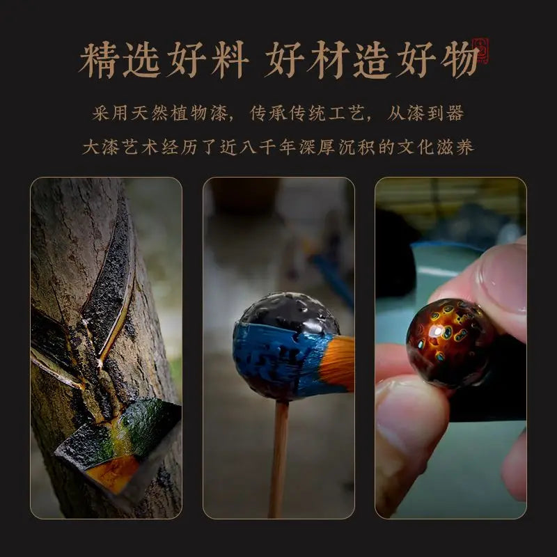 Handcrafted Lacquerware Fortune Gourd Charm – Auspicious Phone Lanyard & Keychain Pendant