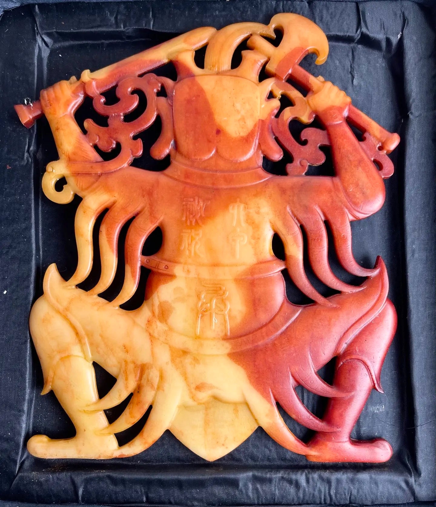 Rare Antique Xiu Yuan Jade Heavenly Deity Statue – Han Dynasty Style