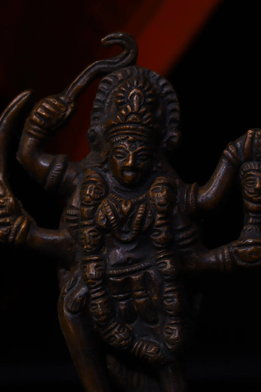 4" Bronze Cinnabar Four-Armed Tara Bodhisattva – Temple Statue