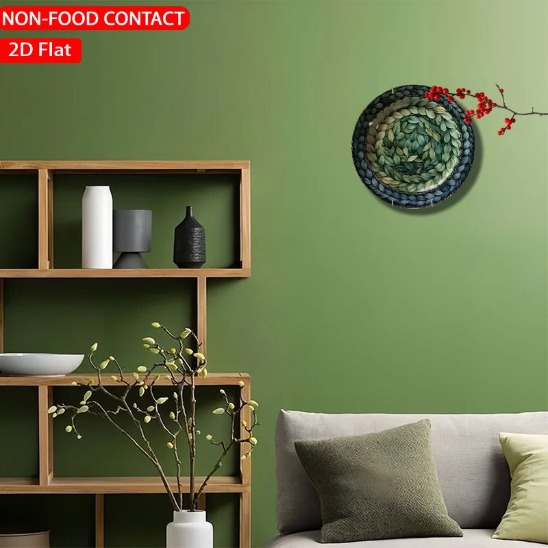 Round Mandala Botanical Leaf Accent Ornament – Minimalist Zen Tabletop Centerpiece