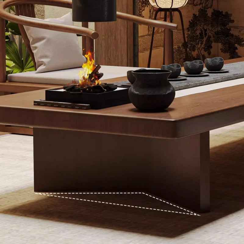 New Chinese Style Coffee Tables Japanese Home Solid Wood Balcony Bay Window Coffee Tables Floor Platform Furniture Quemo JT40E