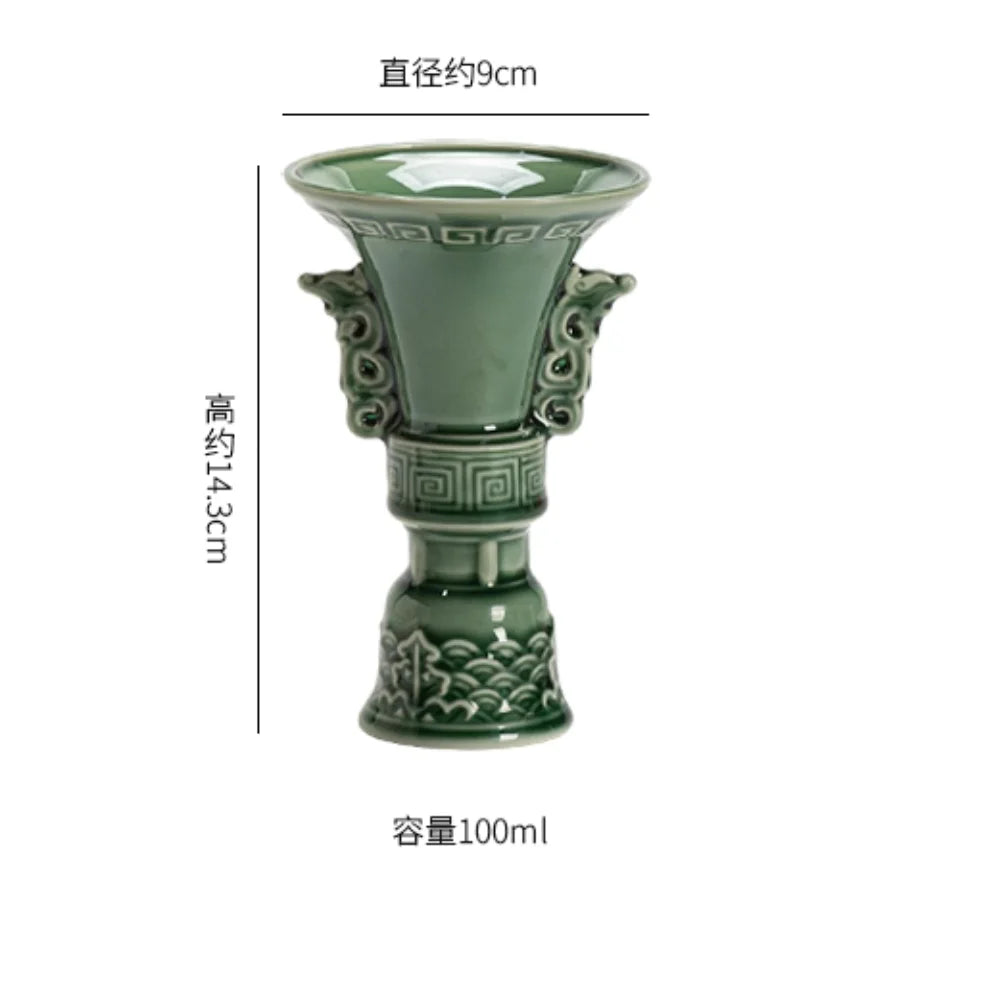 Dehua Ceramic Celadon Tea Cup Antique Drinkable Master Kung Fu Tea Set Drink Anti-scalding Tea Bowl