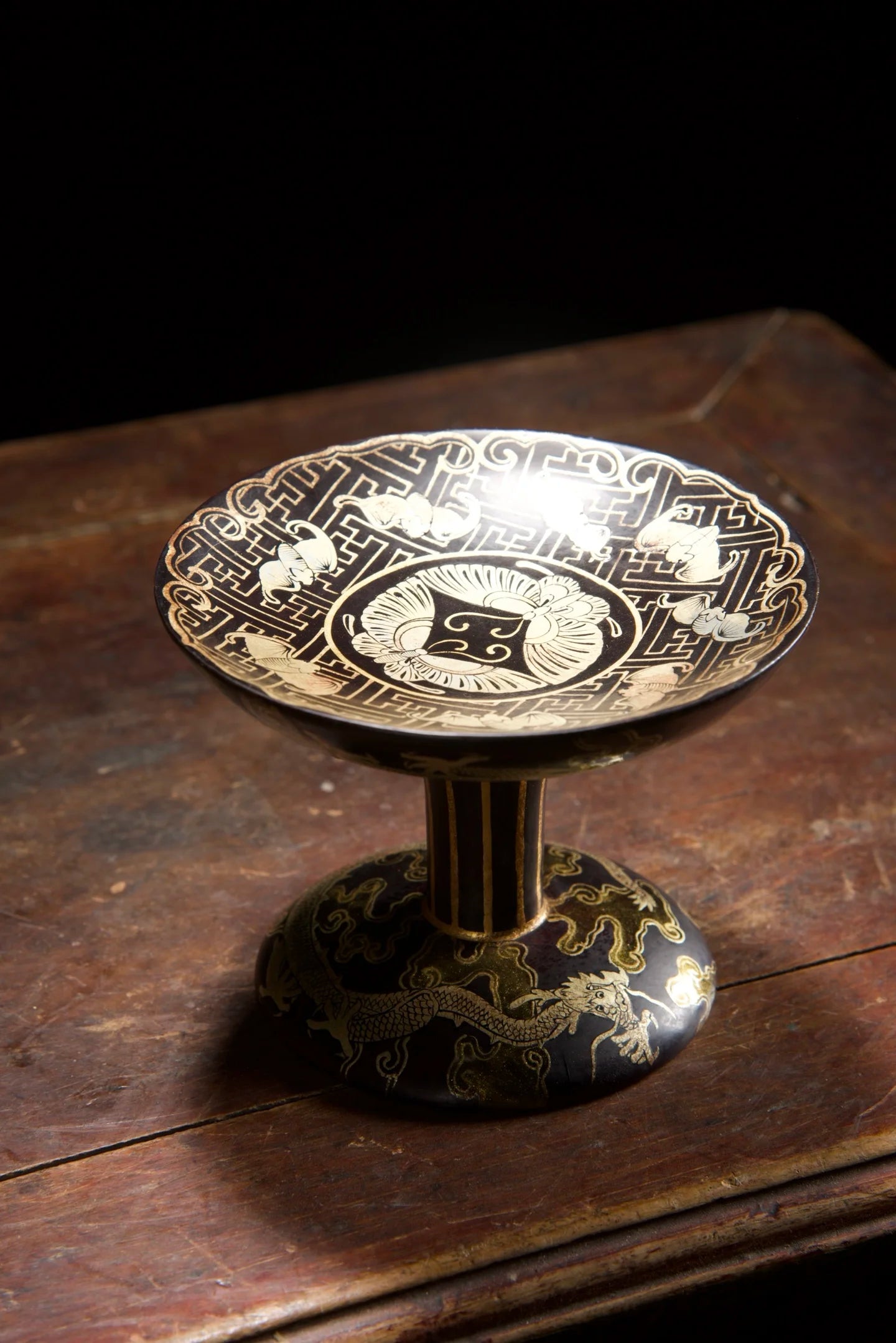 Wood Lacquer Gold Bat Offering Plate Screen – Asian Home Decor Wealth Ornament
