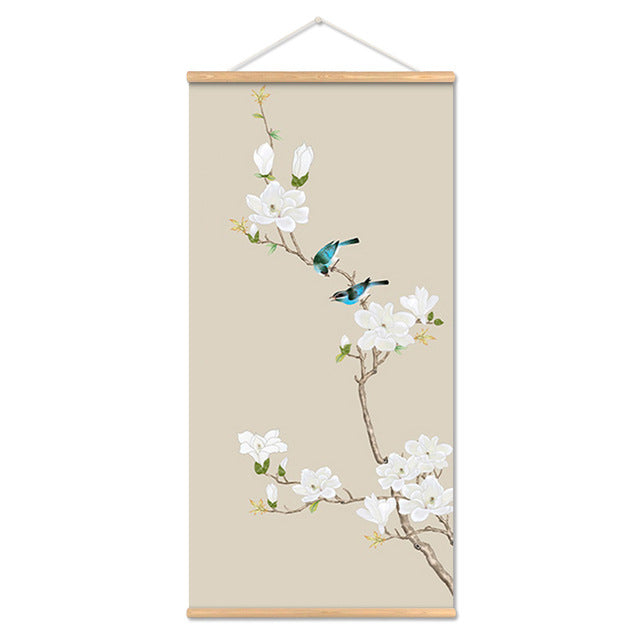 Flower Art Scroll Wall Mural