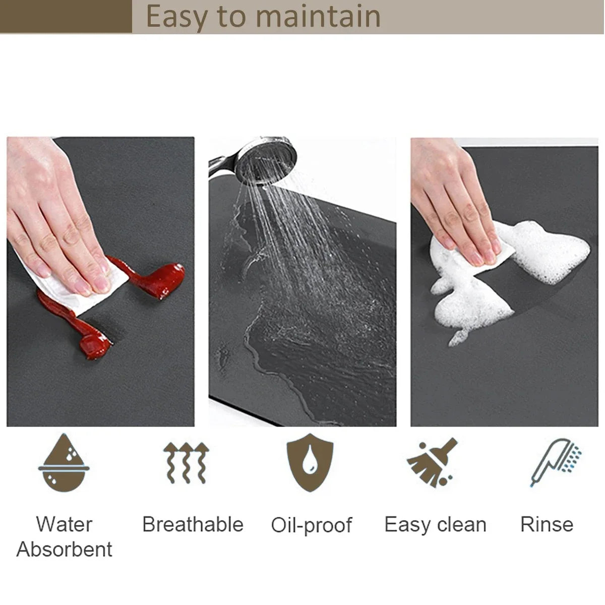 80cm Square Mahjong Table Mat – Non-Slip Rubber Sound-Dampening Gaming Mat