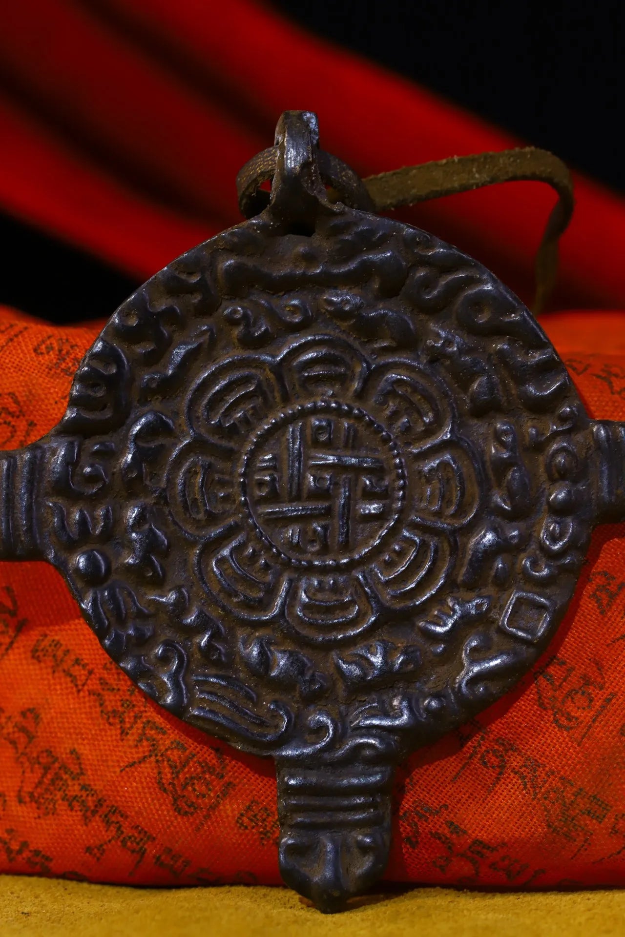 4" Bronze Six‑Word Proverb Turtle Amulet – Asian Home Decor Pendant
