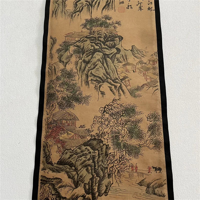 Chinese Ancient Paper Calligraphy Paintings Scrolls, Poems Famous Calligraphy landscape artists Four Map Art Decorative