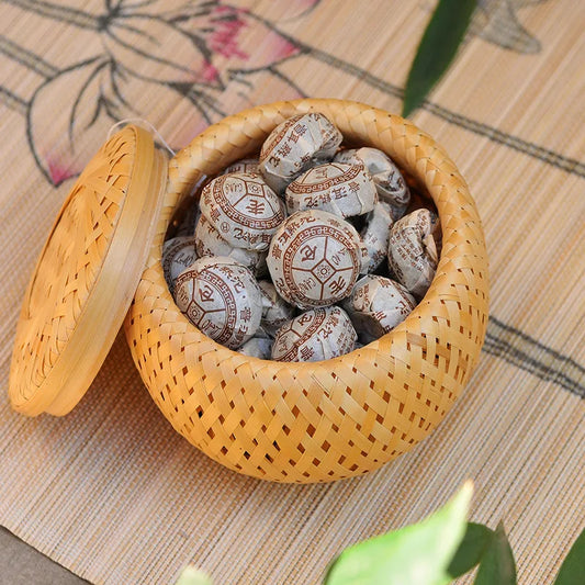 Bamboo Woven Mini Basket – Double-Layer Box & Tea Jar Cover