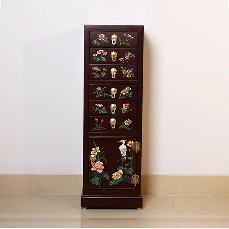 FG11New Chinese Style Six Drawers One Cabinet Simple Home Hallway Storage Light Luxury Modern Antique