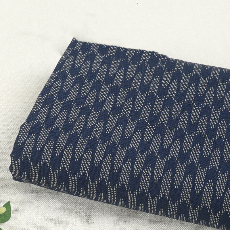 Chinese Dark Blue Cotton Linen Fabric