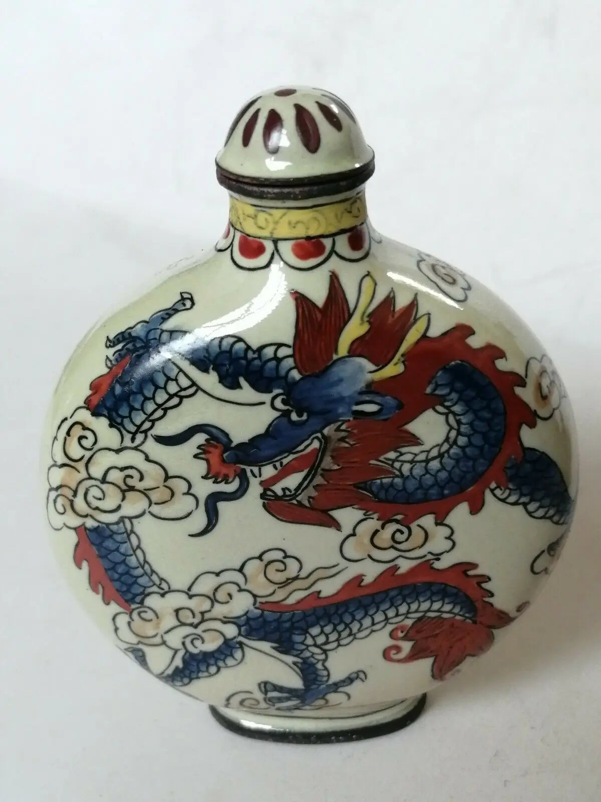Chinese Antique Cloisonne Enamel Painted Snuff Bottle