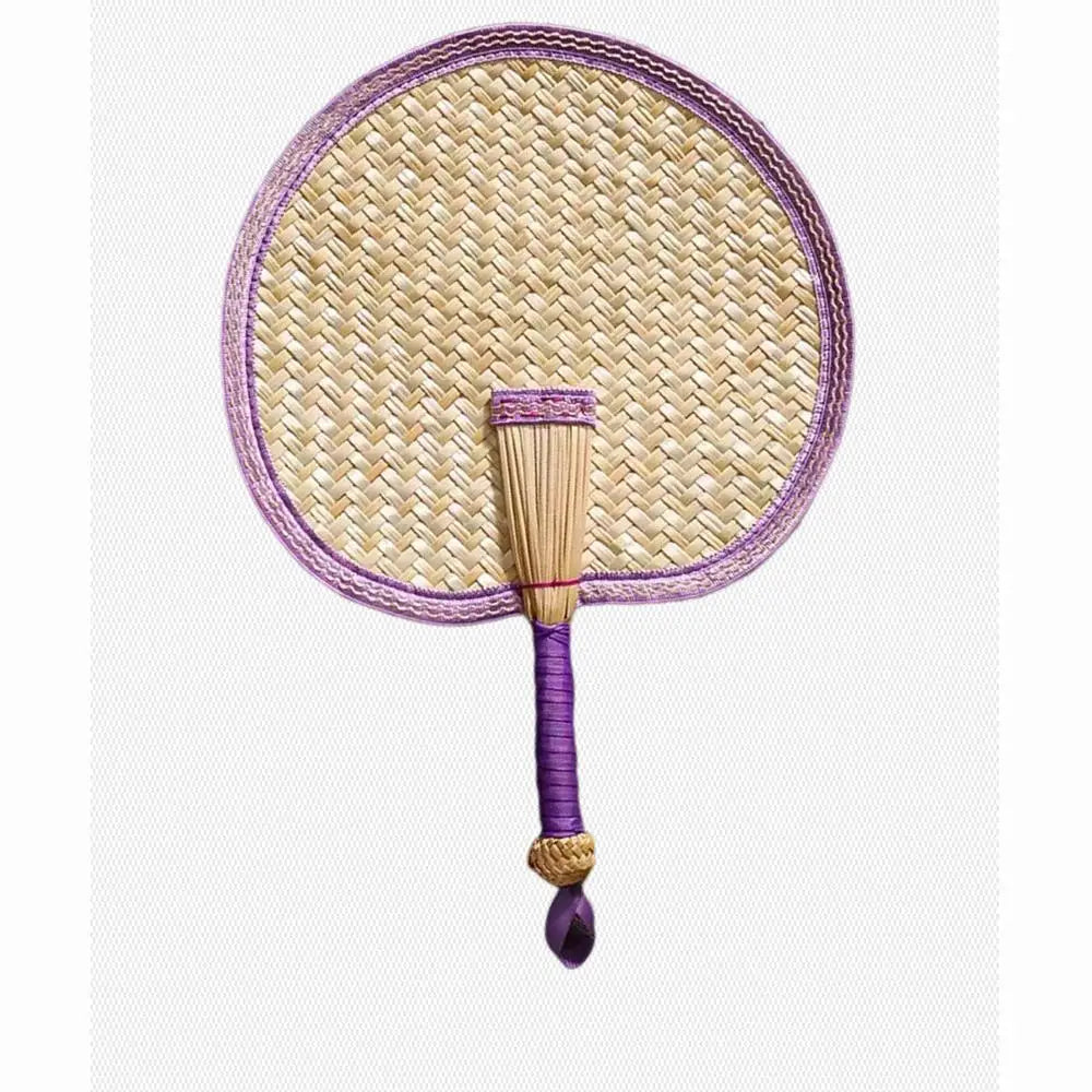 Colorful Handmade Fan Chinese Style Heart Shaped Straw Bamboo Woven Fan Summer Anti-Mosquito Cooler Handfan Home Decor Pendants