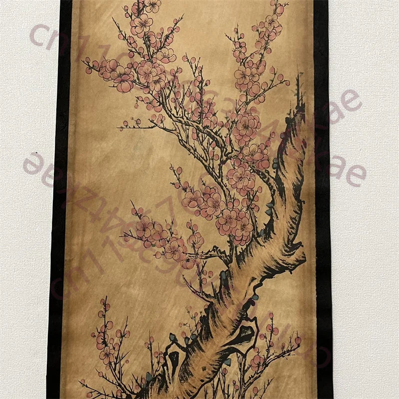 China Old Scroll Painting, Four Screen Paintings, Middle Hall Hanging Painting, n the year of Jiawu, Bai Shi Mei Lan