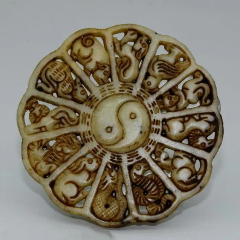 Old Jade Chinese Hand Carved Zodiac Statue Antique Collect Statue