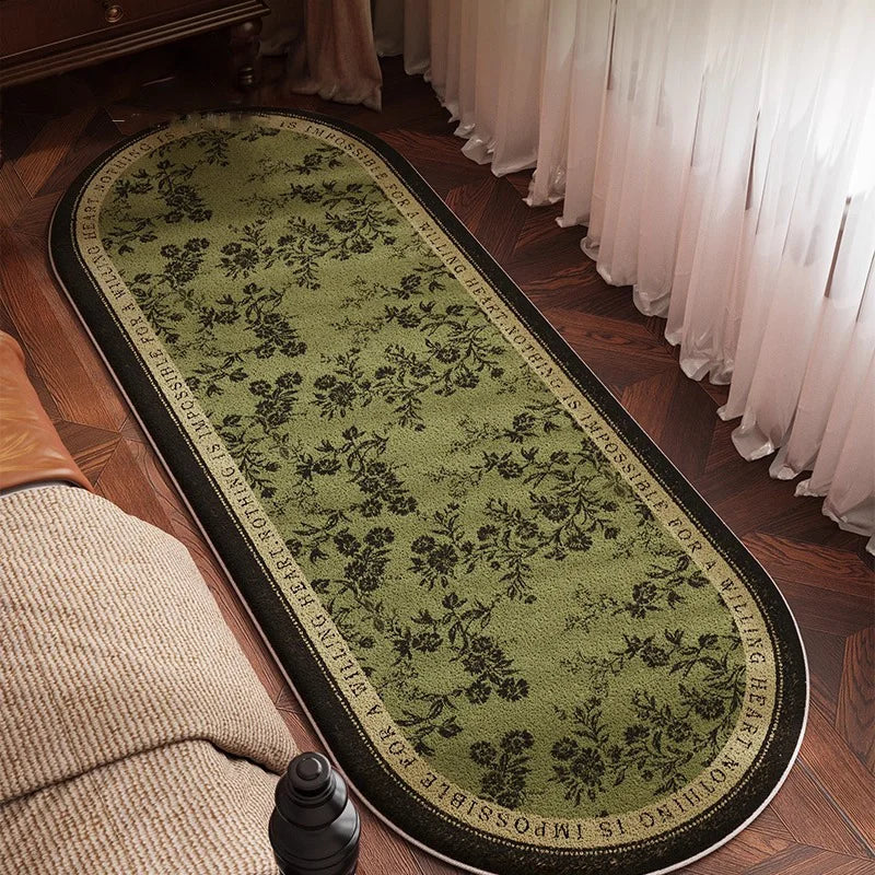 Retro Oval Living Room Carpet Floral Pattern Classic Creative Art Bedroom Runner Rug Home Decoration Sofa Coffee Table Mat Tapis