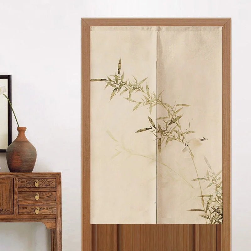 Vikama Chinese-Style Zen Half-Door Curtain – Fabric Partition for Home & Kitchen