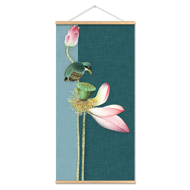 Flower Art Scroll Wall Mural