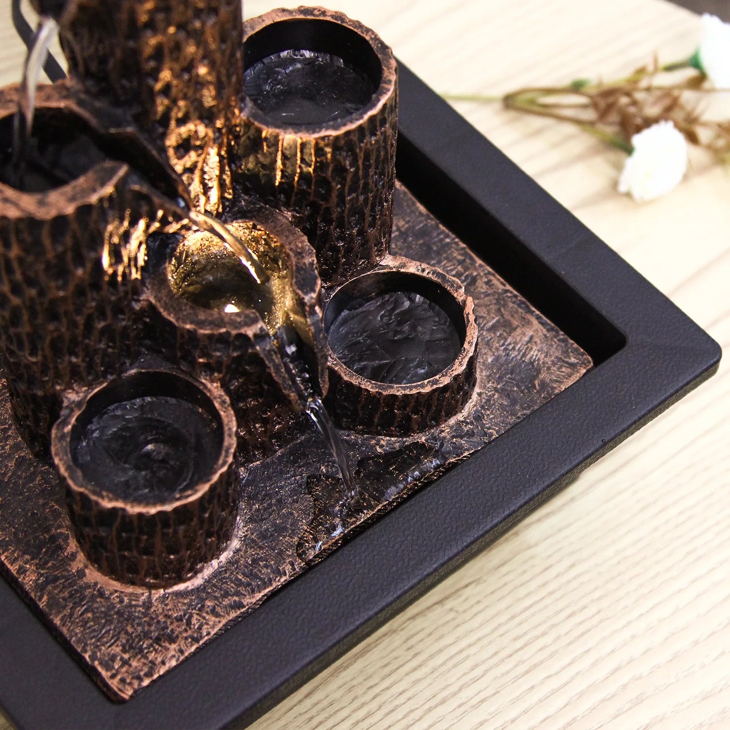 New Table Waterfall Fountain Feng Shui Water Fountain Indoor Ornaments Resin Handicrafts Office Home Decor Gifts Drop Shipping