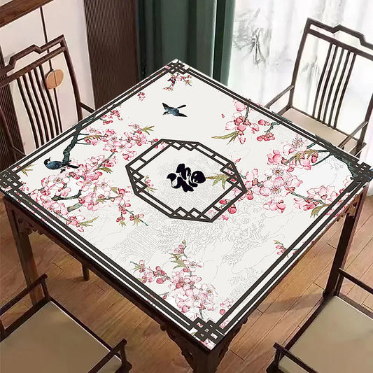 80cm Square Mahjong Table Mat – Non-Slip Rubber Sound-Dampening Gaming Mat