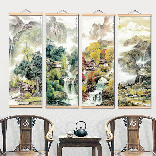 Solid Wood Paintings with Beautiful Asian Landscapes