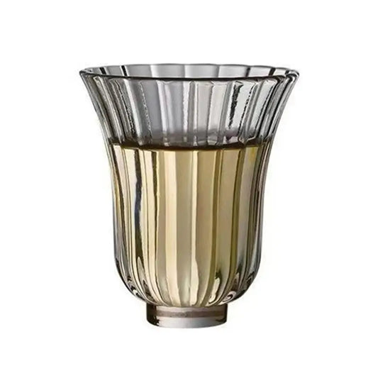 50ml Japanese Floral Glass Teacup – Heat-Resistant Gongfu Tasting Cup