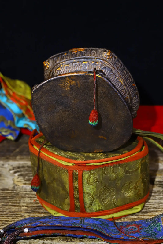 6" Bodhi Root Buddhist Temple Drum – Handcrafted Wood