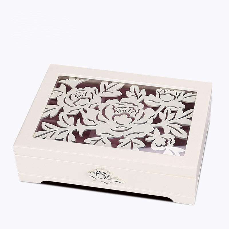 Chinese Classical Wood Carved Jewelry Box