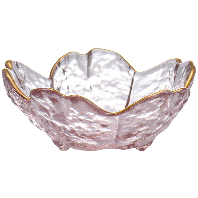 Japanese Hammer Pattern Sakura Phnom Penh Glass Plate 3-Piece or 6-Piece